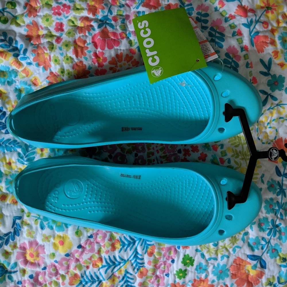 Crocs kadee flats pool blue NWT sz 10